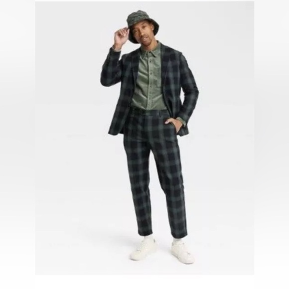 Houston White Set 2 pieces Plaid Blazer And Pant Size S /30x30 - Picture 1 of 10